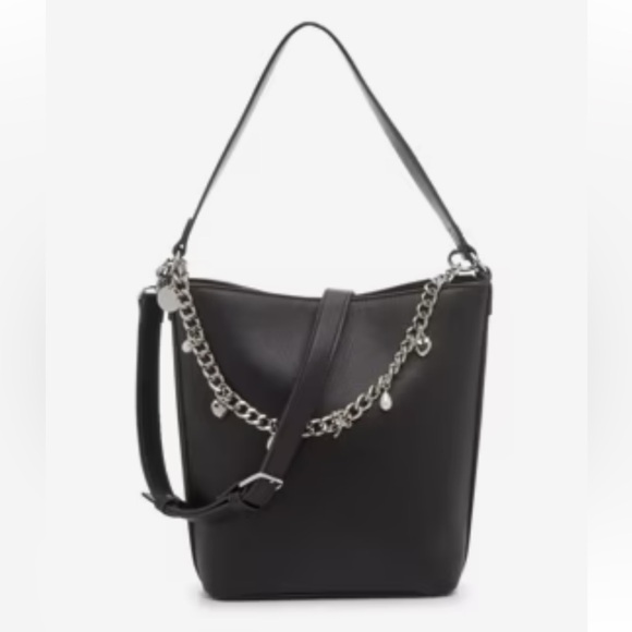 Kelly & Katie Black Shoulder Bag with Chain Detail - Picture 2 of 4